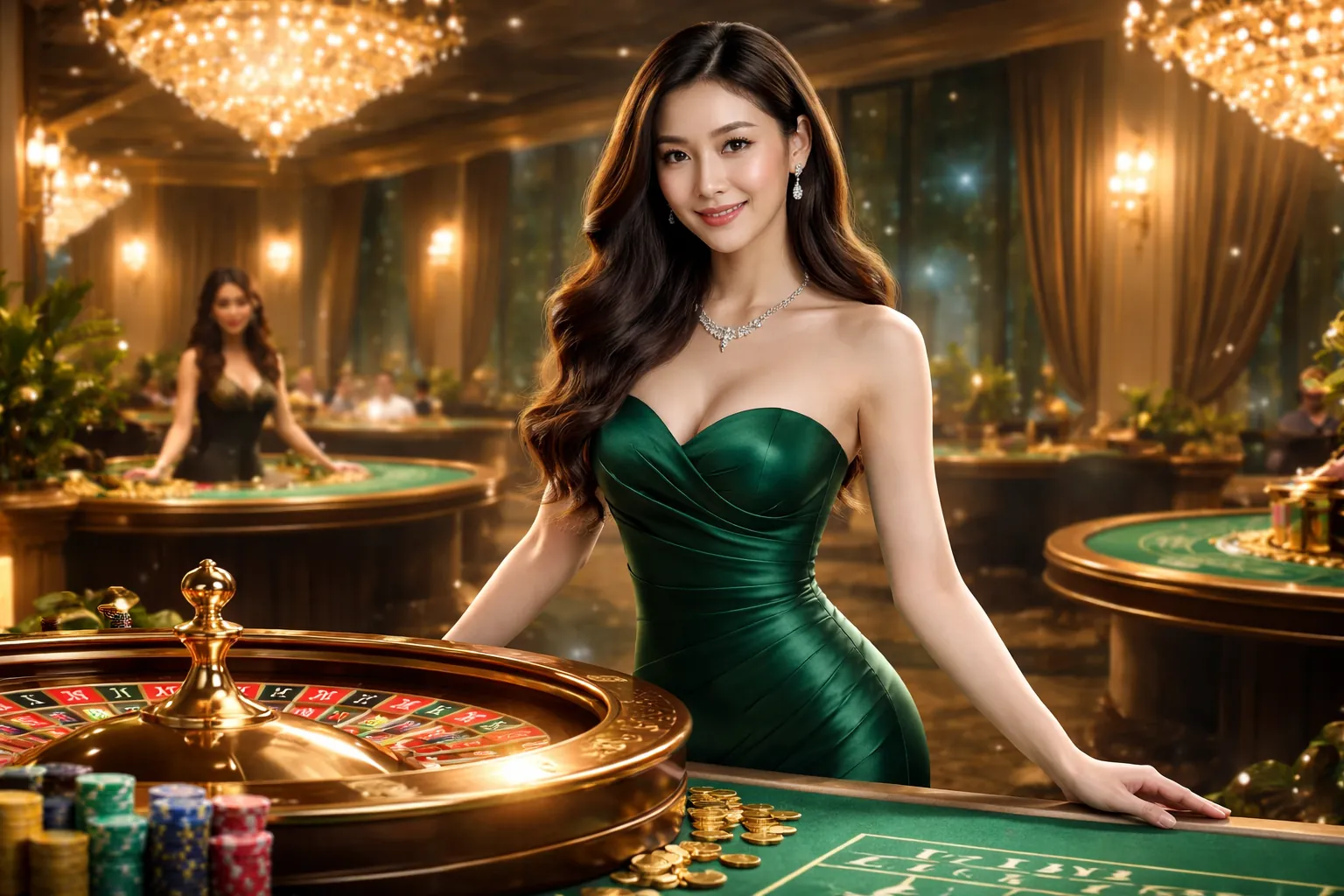 Hình ảnh minh họa các trò chơi Game Bài Đổi Thưởng tại best88, với bàn chơi chuyên nghiệp, các quân bài và chip cược, tạo không khí của casino trực tuyến.